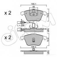 Тормозные колодки, комплект CIFAM 2376 2 23950 8225490 Audi A6 (C5) 2 1997 – 2004