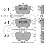 Тормозные колодки, комплект CIFAM 24706 8226752 Audi Q5 (8RB) 1 Кроссовер 2.0 Tdi Quattro 163 л.с. 2008 – 2025 2 4705