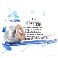 Сливная пробка с шайбой FORD 9M5Q-6C855-AA 1438156944 3T EM5 - Изображение 1