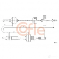 Трос сцепления COFLE 92.492. 2 492.2 TGAE7 Fiat Ulysse