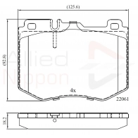 Тормозные колодки дисковые, комплект COMLINE P3E9UQ ADB02348 Mercedes E-Class (W213) 5 Седан E 300 (213.048) 258 л.с. 2019 – 2024 220 61