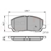 Тормозные колодки дисковые, комплект COMLINE 1439892770 ADB31507 U6 9P0K