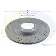 Тормозной диск COMLINE ADC2918VL Porsche 911 (991) 5 Купе 3.8 Carrera S / GTS 430 л.с. 2012 – 2024 QGYC 8V