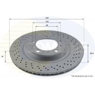 Тормозной диск COMLINE D2T 0Q9 ADC2919VR Porsche 911 (991) 5 Купе 3.8 Carrera S / GTS 430 л.с. 2012 – 2024