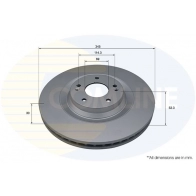 Тормозной диск COMLINE Z87 WZ49 Hyundai i30 (PDE) 3 Фастбэк 2.0 N 250 л.с. 2017 – 2025 ADC5079V