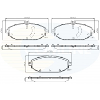 Тормозные колодки дисковые, комплект COMLINE AB07300 22076; 22077 Mercedes C-Class (W205) 4 Седан C 300 EQ Boost (205.083) 258 л.с. 2019 – 2024 CBP02364