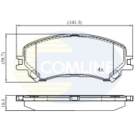 Тормозные колодки дисковые, комплект COMLINE Renault Megane (K9) 4 Универсал 1.3 TCe 160 (K9NC) 163 л.с. 2018 – 2024 HN NCV CBP02423