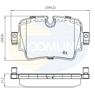 Тормозные колодки дисковые, комплект COMLINE CBP02454 Jaguar F-Type (X152) 1 Купе 1FY FR