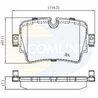 Тормозные колодки дисковые, комплект COMLINE 1439892844 CBP02455 3B E7X