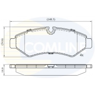 Тормозные колодки дисковые, комплект COMLINE CBP02762 T4 NWBBQ Mercedes Sprinter (907, 910) 3 Кабина с шасси (4T) 2.1 416 CDI (9043. 9045. 9043) 163 л.с. 2018 – 2024