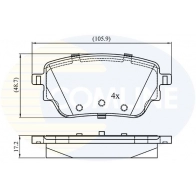 Тормозные колодки дисковые, комплект COMLINE CBP02864 7YH 92V Mercedes GLB (X247) 1 1 GLB 180 d (247.610) 116 л.с. 2019 – 2024