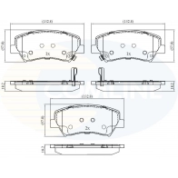 Тормозные колодки дисковые, комплект COMLINE F09YU 1424233103 CBP32379 22496; 22497;22498