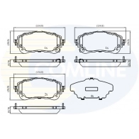 Тормозные колодки дисковые, комплект COMLINE Toyota Corolla (E210) 12 Седан 1.6 VVTi (ZRE210) 122 л.с. 2019 – 2025 QG0Z 9 CBP33072