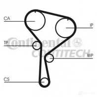 Комплект ремня грм с водяным насосом CONTITECH ct1035wp4 CT 1035 WP4 377688 CT1035 - Изображение 2