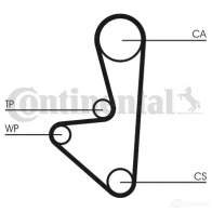 Комплект ремня грм с водяным насосом CONTITECH CT 744 Peugeot 306 1 (7D, N3, N5) Кабриолет 1.6 98 л.с. 2000 – 2002 CT 744 K1 ct744wp1