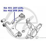 Рычаг передней подвески, нижний, левый HANSE TS 6O9B HA 401 207 T9ELJWD 1422498141 - Изображение 2