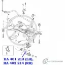 Рычаг передней подвески, нижний, левый HANSE GMZ AKS HA 401 213 1422498143 0KLZ1N - Изображение 2