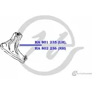 Рычаг передней подвески, нижний, правый HANSE 98 CBNXK I1NGN 1422498046 HA 802 236 - Изображение 2