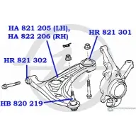 Рычаг передней подвески, нижний, левый HANSE 1422498217 SL1CCN HA 821 205 286 22 - Изображение 2