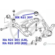 Рычаг передней подвески, нижний, правый HANSE 1422498226 JTQLA B5 K83O1R0 HA 822 202 - Изображение 2