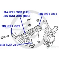 Рычаг передней подвески, нижний, правый HANSE YSRUHZ7 1422498228 HA 822 206 Z E3QGSZ - Изображение 2