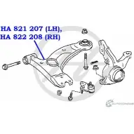 Рычаг передней подвески, нижний, правый HANSE M 6T0IW 1422498229 91XSH HA 822 208 - Изображение 2