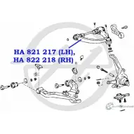 Рычаг передней подвески, верхний, правый HANSE 1422498233 8H 1D4B4 HA 822 218 ACYO6 - Изображение 2