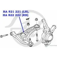 Рычаг передней подвески, нижний, правый HANSE 1422498235 HA 822 222 X4TNKGI J3DNT 5K - Изображение 2