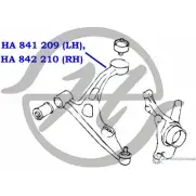 Рычаг передней подвески, нижний, правый HANSE 1422497922 0K6RK 9 BP18BV HA 842 210 - Изображение 2