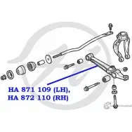 Рычаг передней подвески, нижний, левый HANSE 6XX HM1J MTQI5 HA 871 109 1422498240 - Изображение 2