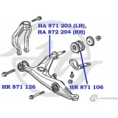 Рычаг передней подвески, нижний, левый HANSE VP2XHX F 1422498242 D7WCWBD HA 871 203 - Изображение 2