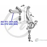Рычаг передней подвески, верхний, левый HANSE HA 871 205 THHB U 1422498243 16B2N3 - Изображение 2