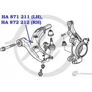 Рычаг передней подвески, нижний, левый HANSE HA 871 211 KV7P B 1422498245 ACTLXX - Изображение 2