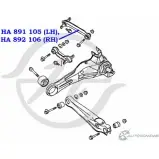 Рычаг задней подвески, верхний, задний, левый HANSE HA 891 105 1422498252 8AFSU D UY1ZGK - Изображение 2