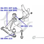 Рычаг передней подвески, нижний, правый HANSE V3JM0 HA 892 208 F 616M2 1422498260 - Изображение 2