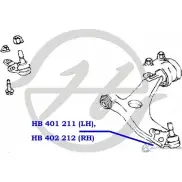 Шаровая опора нижнего рычага передней подвески, правая HANSE IB W993W 1422496570 HB 402 212 5S5B5GR - Изображение 2