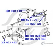 Шаровая опора верхнего рычага передней подвески HANSE TR 0SG HB 820 121 7MNLO 1422496606 - Изображение 2