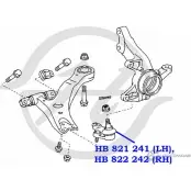 Шаровая опора нижнего рычага передней подвески, левая HANSE C1O8GS6 1422498365 HB 821 241 N OLXFW - Изображение 2