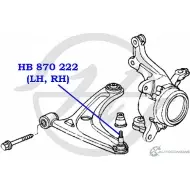 Шаровая опора нижнего рычага передней подвески HANSE XKRJ3 HB 870 222 1422496614 47HY 51 - Изображение 2