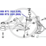 Шаровая опора нижнего рычага передней подвески, левая HANSE HB 871 223 3OHC1 Y4KEZ H 1422498379 - Изображение 2