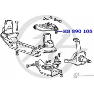 Шаровая опора верхнего рычага передней подвески HANSE HB 890 105 54A5LP 1422496615 14AVY T - Изображение 2