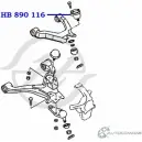 Шаровая опора верхнего рычага передней подвески HANSE 2 ZCSTX HB 890 116 OHFAF 1422498384 - Изображение 2