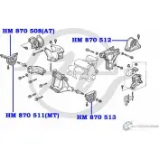 Подушка двигателя, опора, передняя, правая HANSE 1422498007 0 KUU9A NBK611A HM 870 511 - Изображение 2
