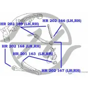 Сайлентблок поперечной тяги задней подвески HANSE 1422496520 HR 202 166 IZZXUS4 OWY 24RN - Изображение 2