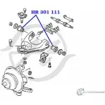 Сайлентблок верхнего рычага передней подвески HANSE 1422499143 HR 301 111 PT0 PM QP35T - Изображение 2