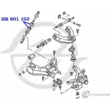 Сайлентблок реактивной тяги передней подвески, передний, задний HANSE HR 801 103 R0Y6 QD 1422499317 EM4753 - Изображение 2