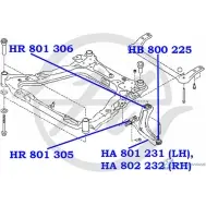 Сайлентблок нижнего рычага передней подвески, передний HANSE G5FR E7 ENHKB8 HR 801 305 1422496533 - Изображение 2