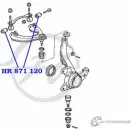 Сайлентблок верхнего рычага передней подвески, передний и задний HANSE HR 871 120 1422496906 XA8FESL 3CJ D7P - Изображение 2