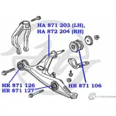 Сайлентблок нижнего рычага передней подвески, наружный HANSE 1422496728 5XCIJ HR 871 127 6 1MGB - Изображение 2