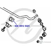 Втулка стабилизатора передней подвески, внутренняя, d=25/27mm HANSE 1422496888 G A0F54J HR 891 025 RXA8T9N - Изображение 2